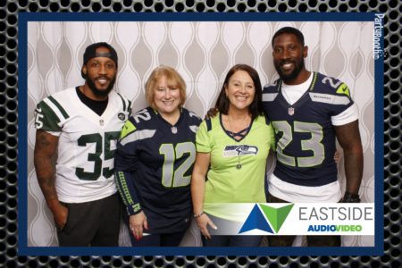 Eastside AV - The Premier Home Theater Installation Company in the NW - hosted their customers, clients, friends and family in their new showroom facility in Bellevue, WA to see the latest in AV and Home Theater technology, and to watch the Seattle Seahawks game on the big screen! Seattle Photo Booth © 2016 PartyBoothNW.com