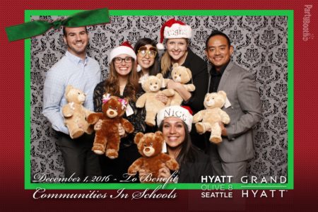 As part of their commitment to the community, The Grand Hyatt Seattle and Hyatt Olive 8, for the 4th year in a row, invited VIPs and special guests for a fun holiday party featuring Build-A-Bear Workshop to support Communities in Schools - the nation's leading dropout prevention organization. Guests were treated to great food, holiday tunes, and the opportunity to make their own furry friend from Build-A-Bear, while also raising money and donating gifts to this great community partner. Tonight We PartyBooth! Seattle Photo Booth ©2016 PartyBoothNW.com