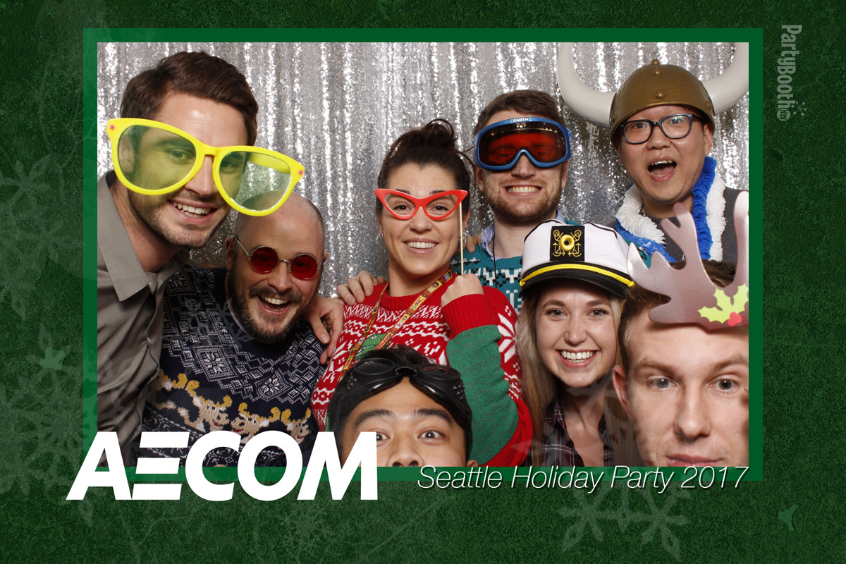 The Seattle AECOM office held their annual winter party with merriment and cheer, food, and photo booth from PartyBoothNW - Tonight We PartyBooth! Seattle Photo Booth ©2017 PartyBoothNW.com